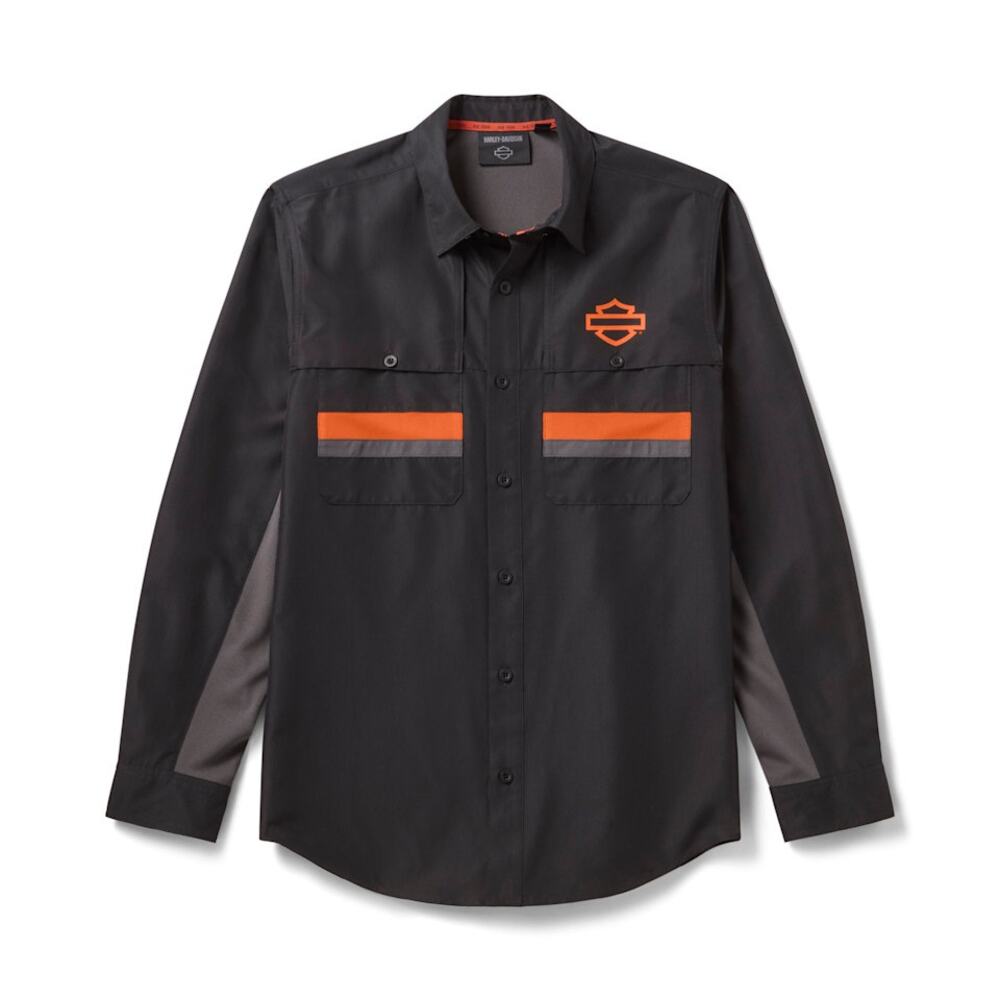 NWT Harley-Davidson Men's H-D TECH Vented Solid Shirt in Black sz XL